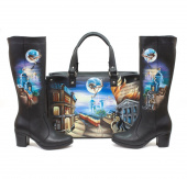 Комплект кожаные сапоги и сумка "Мастер и Маргарита"