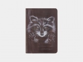 Кожаная обложка для паспорта с рисунком "Енот"