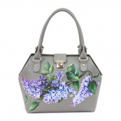 Женский саквояж с росписью цветов "Веточка сирени"