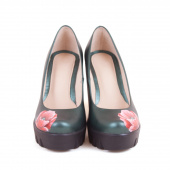 Женские туфли на высокой платформе с рисунком "Мак"