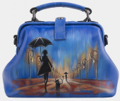 Классический женский саквояж с росписью "Вечерняя прогулка"