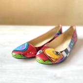 Красные балетки "Этно рыбы"