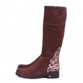 Женские замшевые сапоги "Зимние узоры"