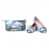 Комплект мятные балетки и косметичка "Трололло"