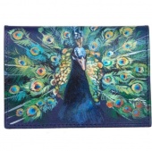 Именная обложка на паспорт на заказ "Павлин"