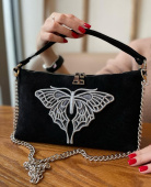 Женская замшевая сумка ручной работы с вышивкой «Бабочка»