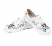 Кожаные красивые женские кеды "Чешир"