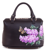 Женский саквояж с росписью "Веточка сирени"