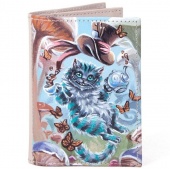 Обложка на документы для машины "Чешир в грибах""