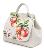 Сумка "Яблочки" из натуральной кожи с ручной росписью