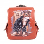 Женский городской рюкзак с росписью "Кот-бандит"