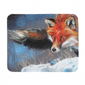 Кожаный кард-холдер для карт и купюр с принтом "Лис охотник"