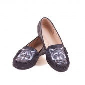 Кожаные мокасины с рисунком "Енотик"