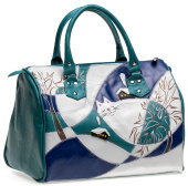 Большая женская сумка с аппликацией "Кот в сугробе"