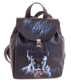 Маленький женский рюкзак с росписью "Черная пантера"
