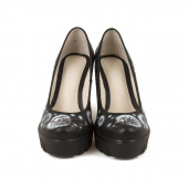 Женские туфли с рисунком на платформе "Пушистый ежик"