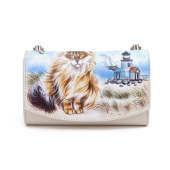 Кошелек-клатч на цепочке с росписью "Морской котик"