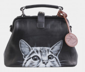 Сумка ручной работы с красивым рисунком котика "Любопытство"