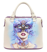 Сумка-саквояж с ручной росписью "Девушка загадка"