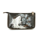 Косметичка женская среднего размера с рисунком ручной работы "Рыбки"