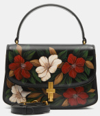 Сумочка кросс боди женская с рисунком ручной работы "Ночные цветы"