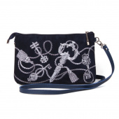 Женский замшевый клатч с вышивкой "Сплетенные ключи"