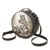 Женская круглая сумка кросс-боди с рисунком "Кот Бегемот"