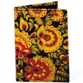 Женская обложка для паспорта и автодокументов "Хохлома"