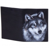 Обложка для паспорта с собакой "Хаски"