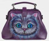 Женская сумка-саквояж с рисунком "Улыбка Чешира"