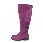 Женские замшевые ботфорты "Бусинки"