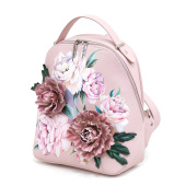 Женский рюкзак с аппликацией и росписью "Пионы"