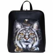 Женская сумка-рюкзак с росписью "Полосатый тигр"