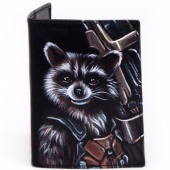 Обложка на паспорт из натуральной кожи "Енот"