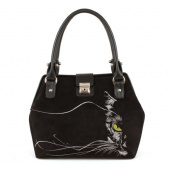 Замшевая сумка-саквояж с вышивкой "Вибрисы"