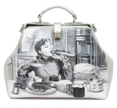 Серебристый саквояж ручной работы "Девчата"