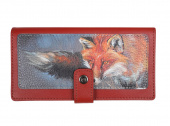 Женский кожаный кошелек с фото-принтом "Лисичка"