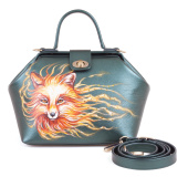 Женский саквояж из кожи с рисунком "Лисица"