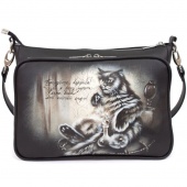 Сумка с тремя отделениями с росписью "Кот Бегемот"