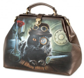 Саквояж из натуральной  кожи "Кот Фандорин"