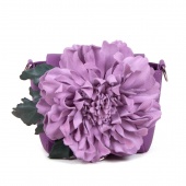 Сумка-клатч с объемной аппликацией "Лиловый пион"