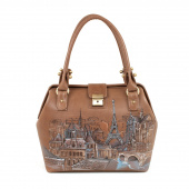 Женский саквояж с росписью ручной работы "Романтичный Париж"