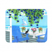 Кожаный холдер для карт с фото-принтом "Лазурный берег"