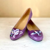 Цветные балетки "Ирис и колибри"