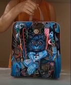 Рюкзак женский для города с росписью "Мастер и Маргарита"