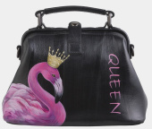 Женская кожаная сумка ручной работы "Фламинго"