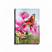 Кожаная обложка на паспорт с рисунком бабочки "Бабочка" фото