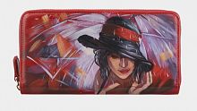 Женское портмоне для телефона с росписью "Под дождем" фото