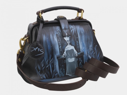 Женская сумка-саквояж "Снежная королева" с росписью, принтом - фото фото 3
