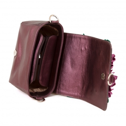 Женская сумка клатч с аппликацией "Коралловая роза" фото фото 3